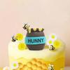 1set Bee Cake Topper Honey Jar Cake Topper Honeycomb Cake Decorations Bumble Bee Cake Toppers for Birthday Bee Theme Baby Shower view 3