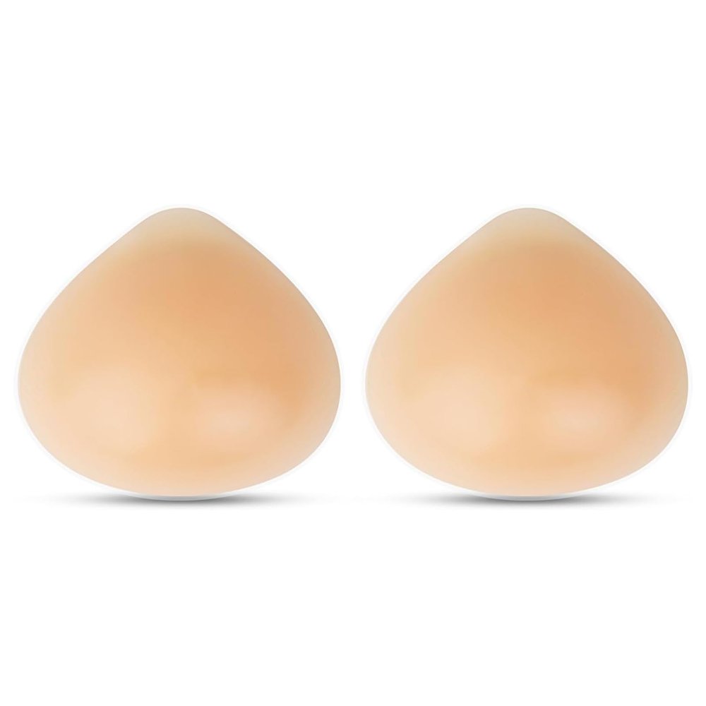 Polreta Silicone Breast Forms,Mastectomy Prosthesis Triangle Concave Bra Inserts Enhancers Fake Breast for Women(1 Pair)