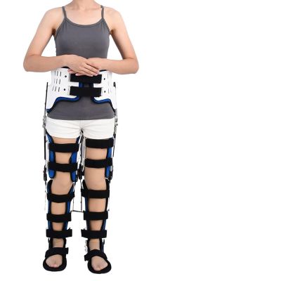 Hip And Knee Ankle Orthosis, Knee Ankle Fixed Brace Leg Orthosis Knee Support for Femoral Fracture Lower Limb Paralysis for Orthopedic Rehab, Adjustable Knee Ankle Foot Orthosis Brace 1