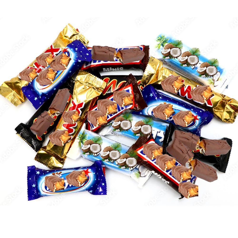 Assorted Mixed Mini Chocolate Bars Individually Wrapped Bite-Size Chocolates Perfect for Sharing, Parties, Gifting & Christmas Treats(140 x Mixed Mini Chocolates)