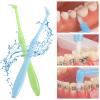 2 Pack Orthodontic Toothbrushes, Interspace Toothbrush Braces Toothbrush Wisdom Interdental Brushes for Detail Cleaning Braces Implants, Soft Grip Handle(Green, Blue) view 3