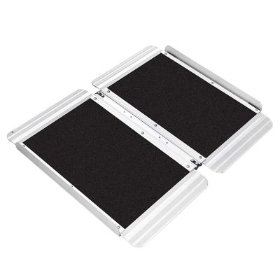 HTDRE Handicap Ramps Aluminum Wheelchair Ramp Foldable Threshold Ramp Portable Handicap Ramps For Home Entry Trolley Scooter Ramp Non slip Ramps Sturdy