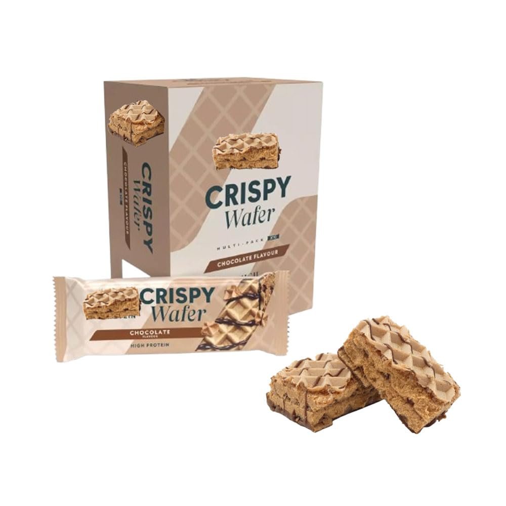 Crispy Protein Wafer Bars Chocolate Flavour High Protein Bars 10 x 40g Full Box