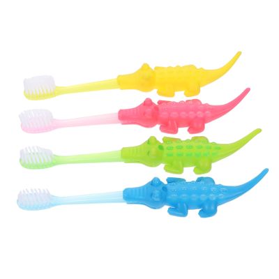 DEARMAMY 8pcs Cartoon Boy Girl Tooth Cleaning Tool Boys and Girls Toothbrushes Supple Bristle Toothbrush at Home Oral Care Random Color