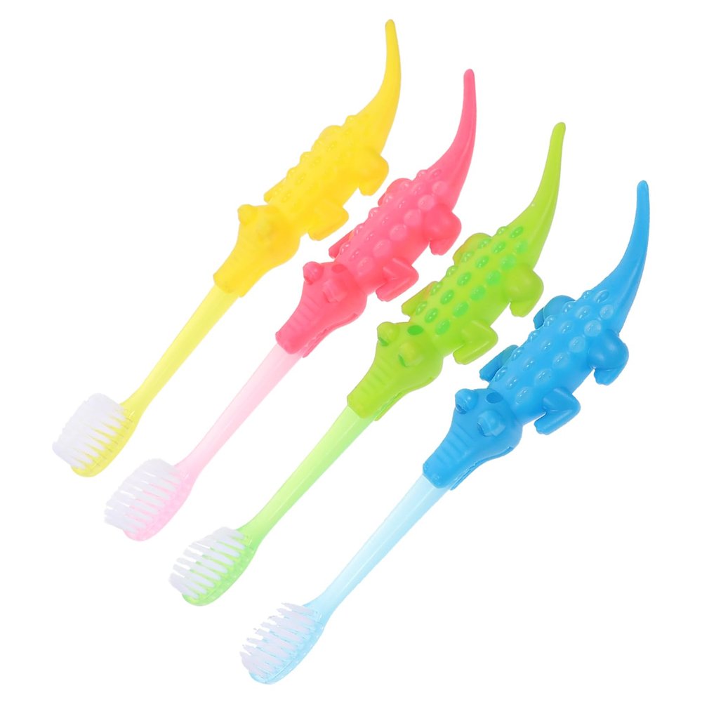 DEARMAMY 24pcs Portable Toothbrushes for Boy Girl Manual Cartoon Toothbrush Teeth Cleaning Brush for Boys and Girls Dental Care Tool Random Color