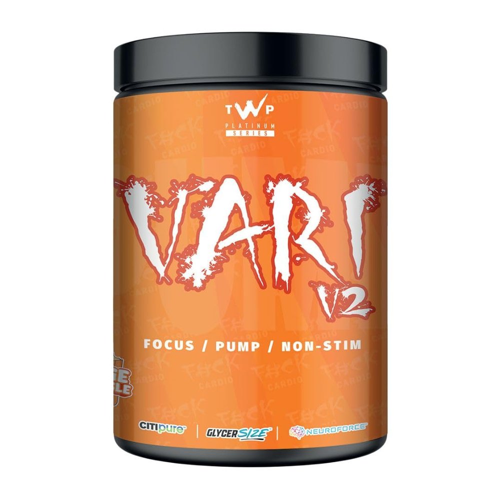 TWP Nutrition Platinum Series VARI V2, Non Stim Focus and Pump Pre Workout, 580g and 20 Servings, 5 Great Flavours (Orange Dreamsicle)