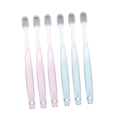 VALICLUD 6pcs Crystal Toothbrush Set with Soft Bristles and Wide Head for Adults, Deep Cleaning and Comfortable Grip, Suitable for Travel and Camping, Pegt and Pet Material