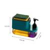 Plastic 3 in 1 Soap Pump Dispenser Dish Soap Liquid Dispenser Sponge Holder Dish Soap Pump Dispenser for Kitchen Sink Countertop Kitchen Bathroom (Multi-Color) view 3