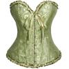 Ewleguzka Women's Plus Size Gothic Lingerie Satin Lace up Boned Overbust Corsets Shapewear Outfit view 1