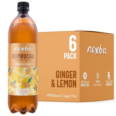 Nexba Ginger & Lemon Kombucha 1 L (Pack of 6)