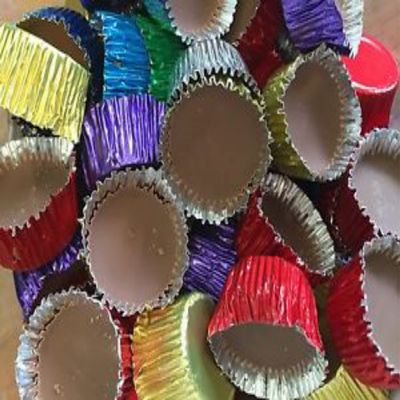 Icy Cups | Chocolate Candy Cup in Foil case | Mini Choc Treats | Vegetarian (400g)