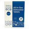 Simple Living Eco Dishwasher Tablets, Naturally Derived Dishwashing Detergent, Vegan and Plant-Based Dish Soap Tablets, Phosphate Free, 30 (Per Pack) view 1