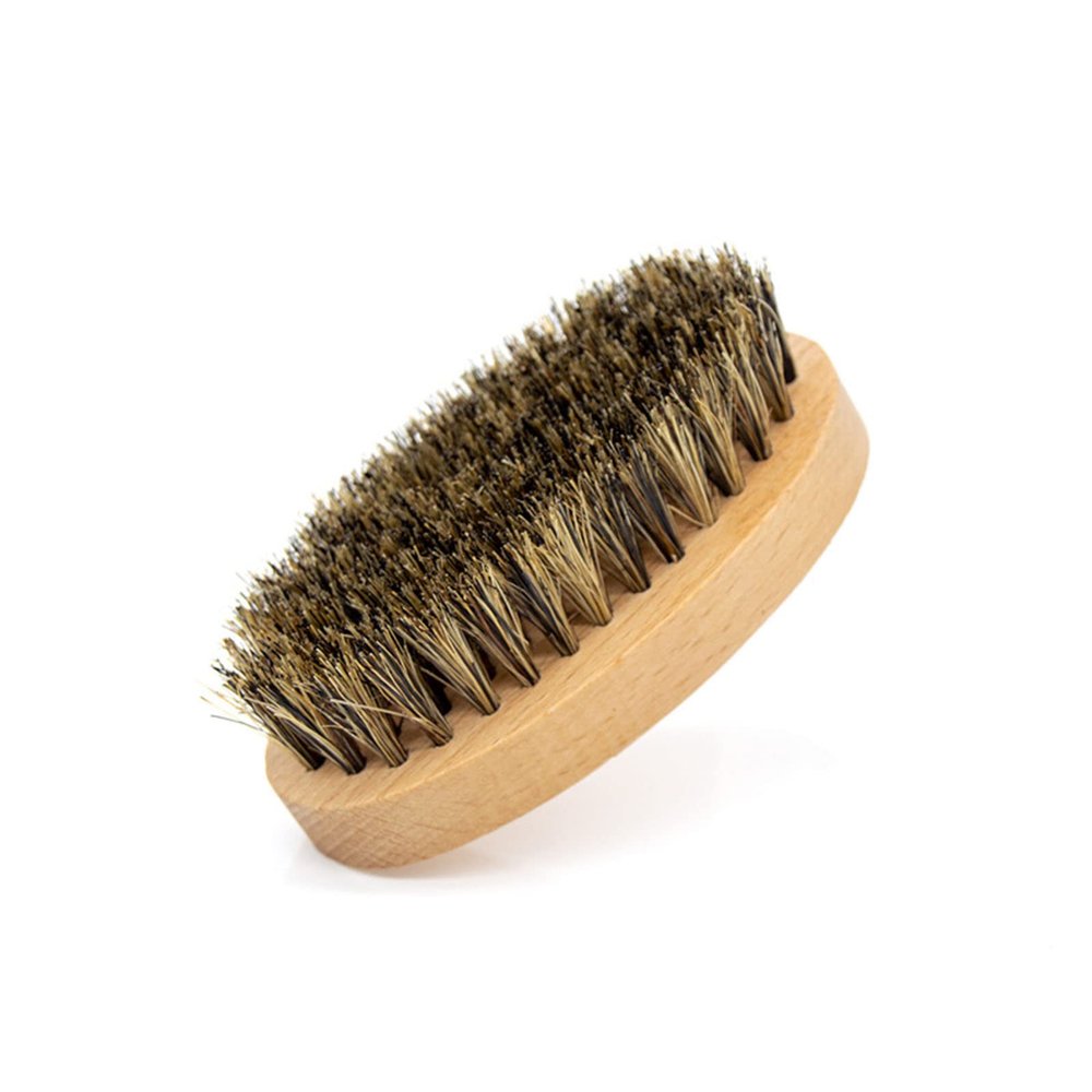 Beard Brush,Boar Bristle Beard Brush Comb,Oval Wood Handle Beard Grooming Brush,For Men Grooming
