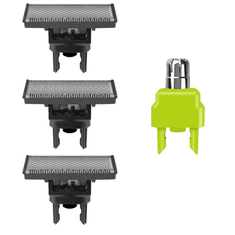 Compatible with Philips OneBlade Replacement Blade Set for QP2520/QP2630/QP6510 Models with Shaving Blades + Nose Hair Trimmer Head.(3 Blade and 1)