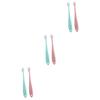SAFIGLE 3sets Toddler Toothbrush Baby Nursing Brush Pp Material Fine Brush Wall Mountable for Babies 2pcs*3 view 1
