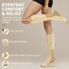 CAMBIVO Compression Socks for Men and Women 3 Pairs, 20-30 mmHg Flight Socks Stockings for Ankle/Calf Support, Running, Flying, Pregnancy & Maternity, Airplane Travel Essentials (Nude, XXL) view 2