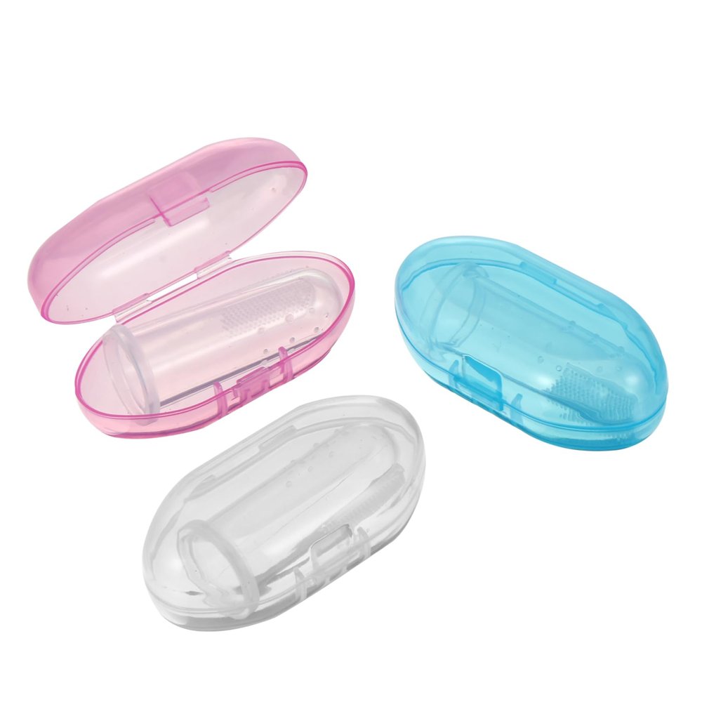 FOMIYES Silicone Baby Finger Toothbrush Maintain Healthy Gums Soft Bristles 3pcs Easy to Store for Infant and Toddler Oral Care for Travel and Can be Put in Baby Bag