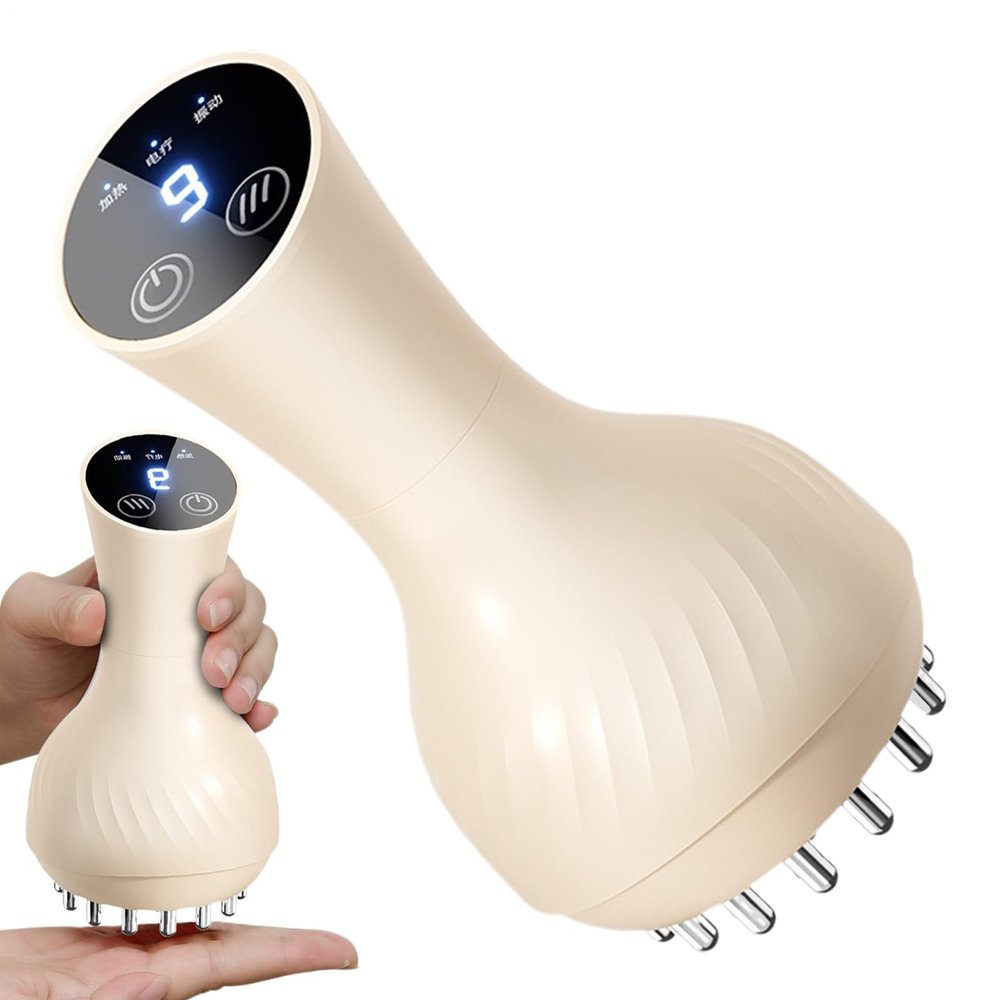 Nybhyjka Electric Meridian Brush,Electric Body Massage Vibration Brush - Cordless Vibration Muscle Reliever Handheld Massage Tool for Body, Abdomen & Belly