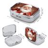 Travel Pill Organizer Portable Pill Box with 2 Compartment Santa Claus Xmas Gifts Pill Case with Mirror Small Pill Holder Daily Pill Container Decorative Vitamin Organizer view 2