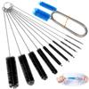 11 Piece Straw Brush, Drain Brush, Cleaning Brush Set, Cleaning Brush Drain Sink for Pipes, Bottles, Bathtub Drain, Aquarium Hoses, Washing Machines view 1