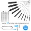 11 Piece Straw Brush, Drain Brush, Cleaning Brush Set, Cleaning Brush Drain Sink for Pipes, Bottles, Bathtub Drain, Aquarium Hoses, Washing Machines view 2