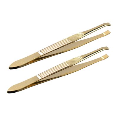 DECOMELODY 2pcs Stainless Steel Eyebrow Tweezers for Women Eyelash Extensions Precision Travel Tools Eyebrow Repair