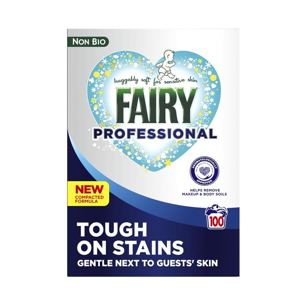 Fairy Professional Non-Bio Laundry Powder 100 Washes, Stain Removal for Sensitive Skin, Non-Biological Formula