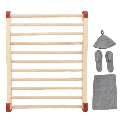 BAOFUYA Sauna Backrest Accessories Kit, S Shape Design Sauna Chair Accessories Anti Slip Pad Hat Slippers for Equipment