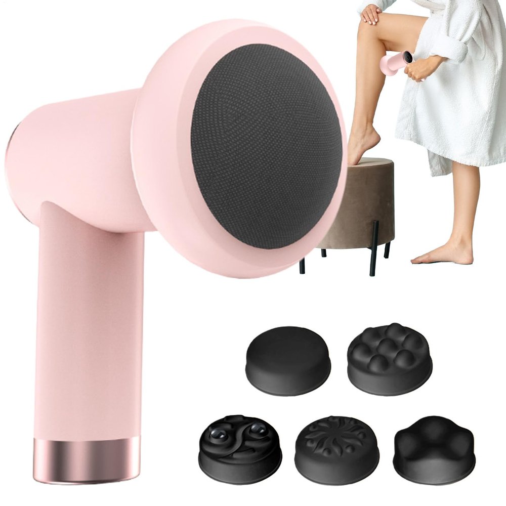 Cellulite Massage Tool, Electric Fat Sculpting Massager, 5.91x3.74in Handheld Remover Device, 5 Interchangeable Heads, Targeted Body Areas for Abdominal, Belly, Neck, Legs, Thighs