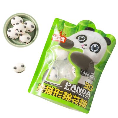3D Red Panda Shaped Marshmallow Baking Decoration Internet Celebrity Milk Tea Coffee Drink Children's Cartoon Candy 100g
