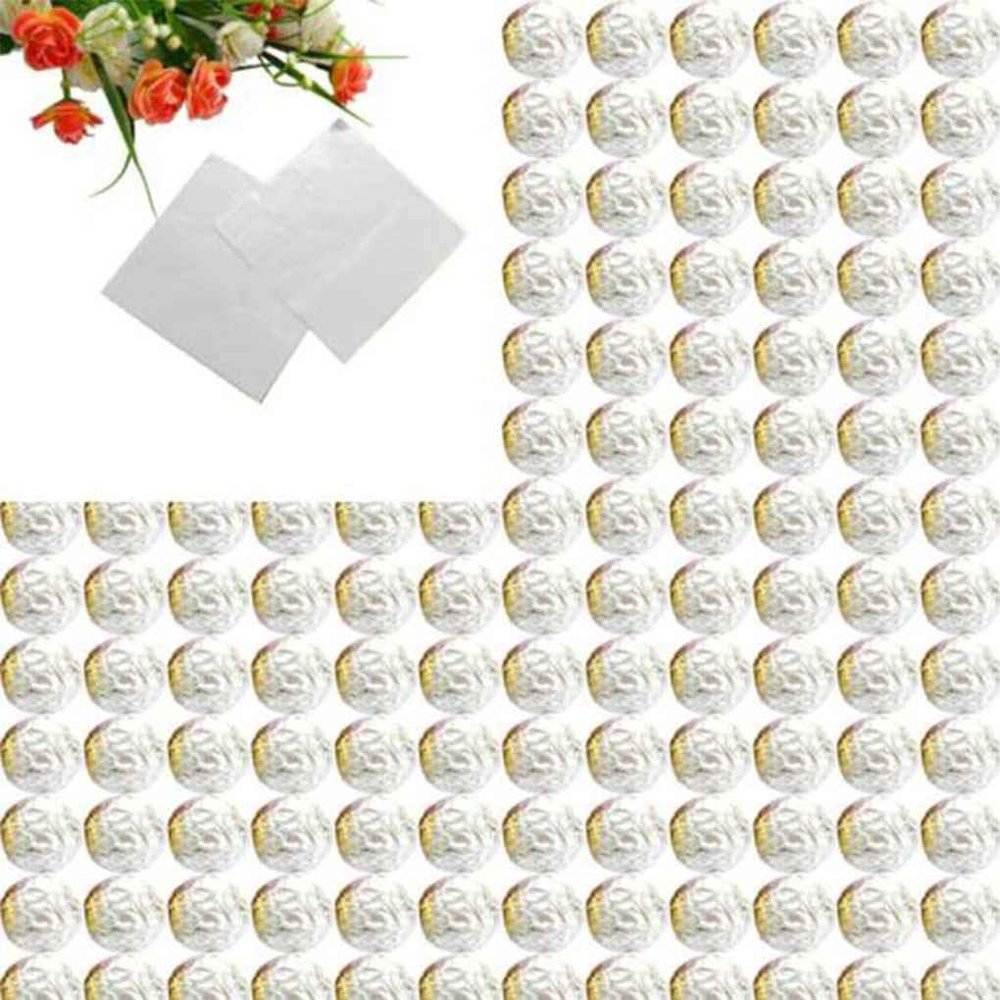 100pcs Square Aluminum Foil Wrappers Multicolor Package for Sweets Candy Chocolate Lollipops, Silver