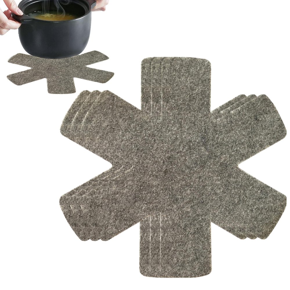 Pack of 12 Pan Protectors, Pan Protector, Stacking Protection, Pot Protector, Pan Protector, Felt, Adjustable Non-Slip Thermal Insulation Mat, for Pans Pots Bowls Protection Against Scratches, 26 cm