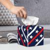 Salelf Patriotic Star Pattern for Square Tissue Box Set, Delicate Tissue Box Organizer with Bottom, Decorative Organizer for Desktop, Bathroom, Dedroom, Hotel, Office view 1