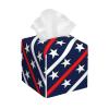Salelf Patriotic Star Pattern for Square Tissue Box Set, Delicate Tissue Box Organizer with Bottom, Decorative Organizer for Desktop, Bathroom, Dedroom, Hotel, Office view 2