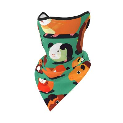 Cute Guinea Pig Balaclava Face Mask-Protection Cover for Men Women Paragliding, Skydiving, Gliding, Black, One Size