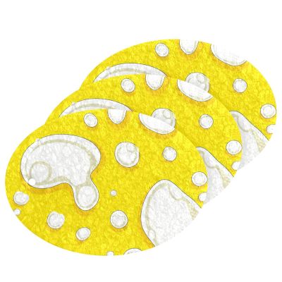 White Circular Spots on A Yellow Background Absorbent Dish Washing sponges Multipurpose Decorative Dish sponges for Washing Dishes for Cleaning Kitchen Pans, Tableware, and Non Stick Cookware