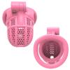 Male Pink Breathable Honeycomb Chastity Cage Lower Limb Protector with Black Adjustable Waist Belt -A74UK (Flat Ring) view 4