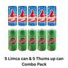 Limca & Thums Up Combo Pack 10 Cans Total (5 Limca 300ml + 5 Thums Up 300ml) Sparkling Lemon-Lime & Bold Cola Flavours Refreshing Soft Drink Set view 2