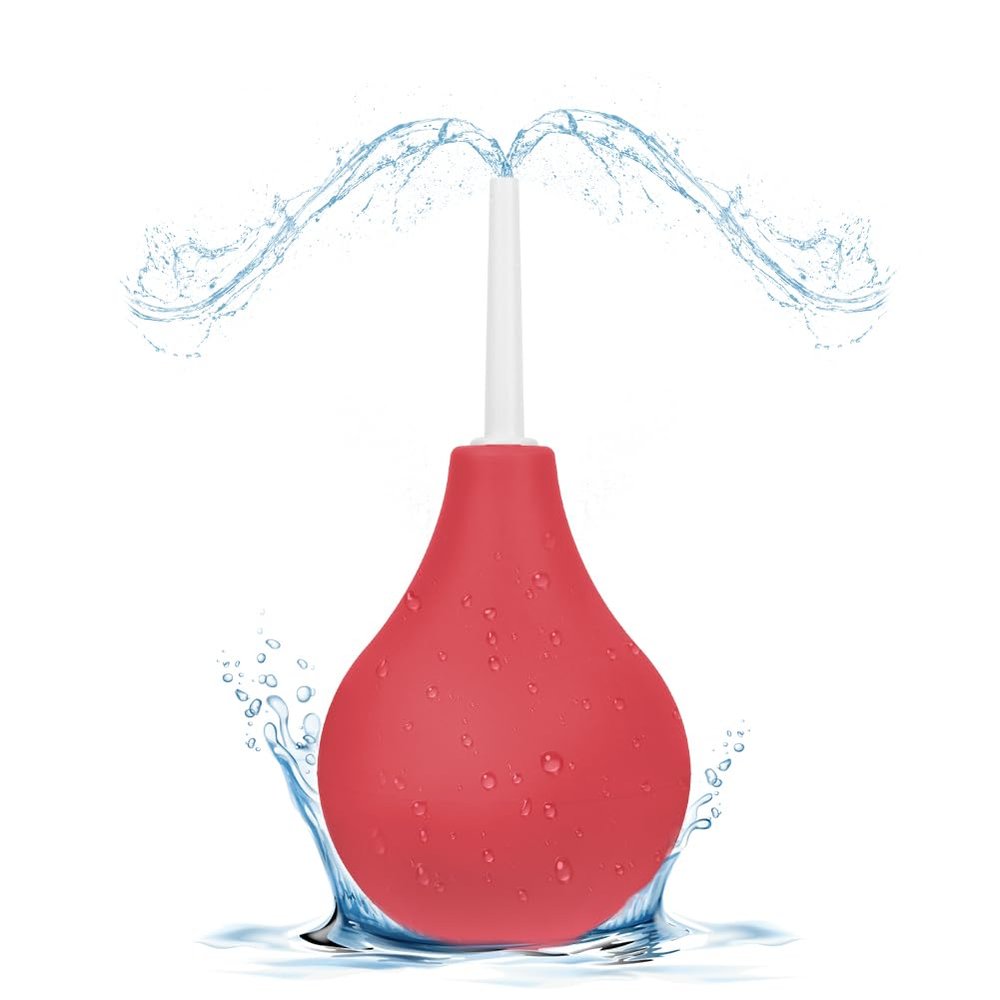 ACWOO Enema Bulb Douche, 224ML Silicone Anal Douche Enema for Men Women, Reusable Enema Bulb, Ergonomic Enema Bulb, Safe Comfortable Silicone Washing Cleaning Kit, Home Use for Constipation, Cleansing