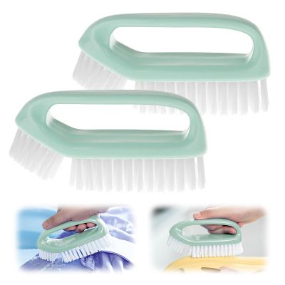 2 Pack Scrub Brush for Cleaning Scrubbing Heavy Duty Stiff Nylon Bristles Cleaning Brush Multi-Purpose (Green-2)