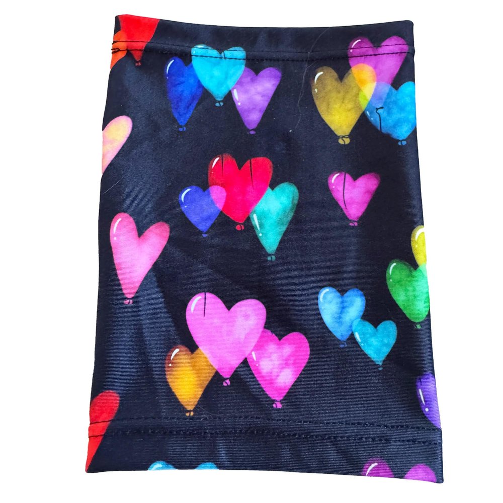 7.5" - 8" Long approx Short Picc Line Arm SLEEVE Cover for Chemo, Diabetes Freestyle Libre SEVERAL PATTERNS (Balloon Hearts )