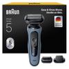 Braun Series 5 Electric Shaver, Up to 50 min, +2 Attachments, Cordless, Wet & Dry Razor for Men, 100 Percent Waterproof, 52-A1820SI, Azure view 1