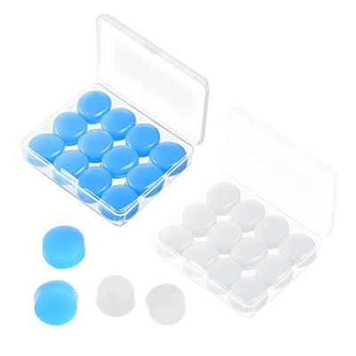 12 Pairs Ear Plugs Re-Usable Waterproof Noise Cancelling Ear Plugs Soft and Moldable Silicone Earplugs for Sleep Travelling Studying Noise Reduction