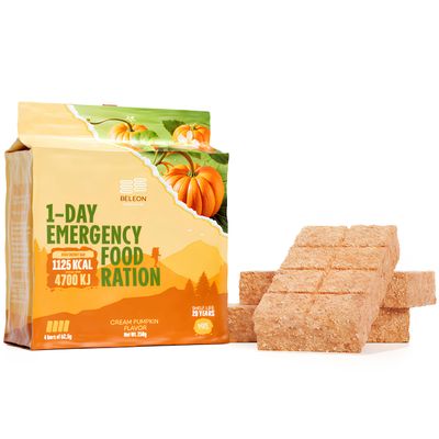 Emergency Food Supply - Cream Pumpkin High Energy Bar Bisquit 20 Years Shelf Life, Mres Meals Military 2025 Rations Survival Food - Survival 1-Day Ration Camping Hiking Supplies