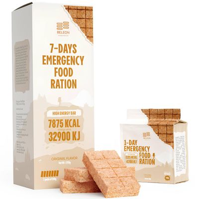 MRE Emergency Food Supply - 7-days Original Biscuit Bars MRE Meals Military 2025 Survival Kit - 20 Years Shelf Life Camping Hiking Supplies