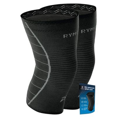Rymora Knee Supports for Men and Women (Black) (Pair) (Extra Small) [XS]