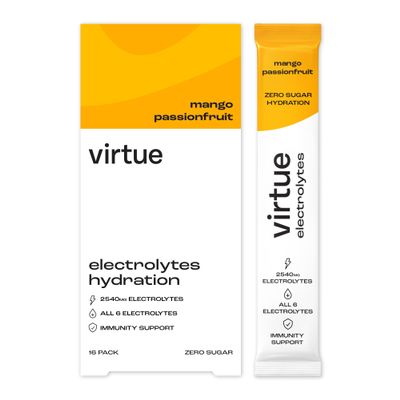 Virtue Zero Sugar Hydration Electrolytes - Mango Passionfruit (16 Pack)