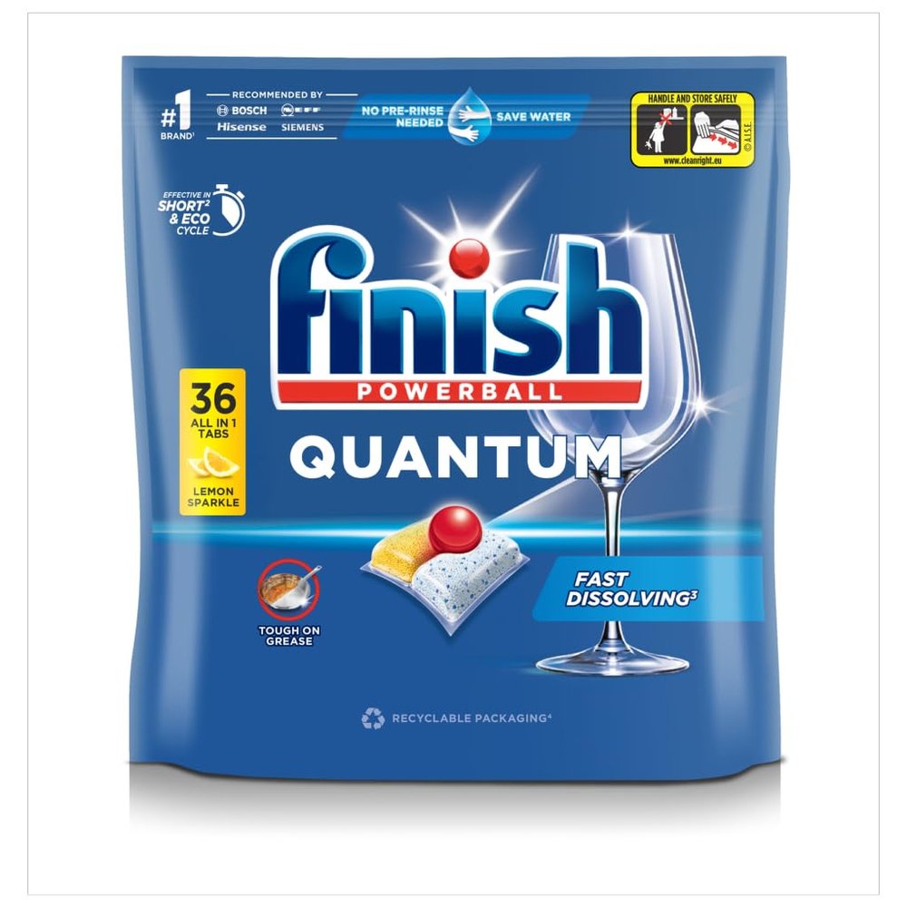Finish Quantum All In One Dishwashing Tablets Lemon, Pack of 36
