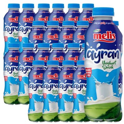 Ayran Yogurt Drink Refreshing, Lightly Salted, Ready to Drink | Origin Turkey | Traditional Fermented Dairy Beverage Net Weight 250 ml, 20 Bottles