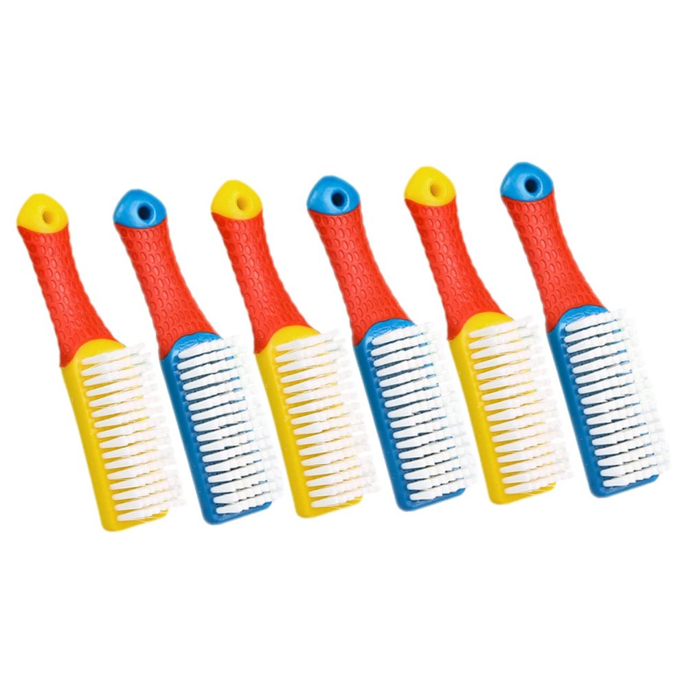 Beaupretty 6pcs Shoe Cleaner Brush Set for Shoes and Clothes Laundry Cleaning with Blue Plastic Handles, Effective Cleaning Power for Bathroom and Household Use